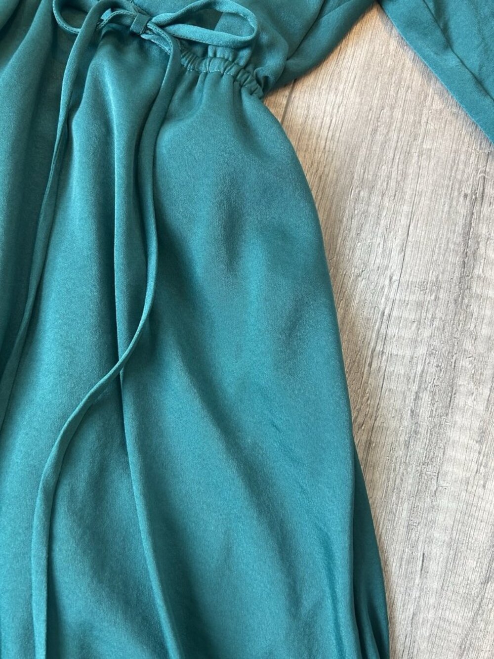 Kobi Halperin Sari Emerald Green Ruched Waist Midi Dress Long Sleeve M - Picture 14 of 16